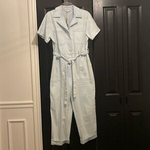 Skies are Blue Chambray Utility Jumpsuit - Size Large